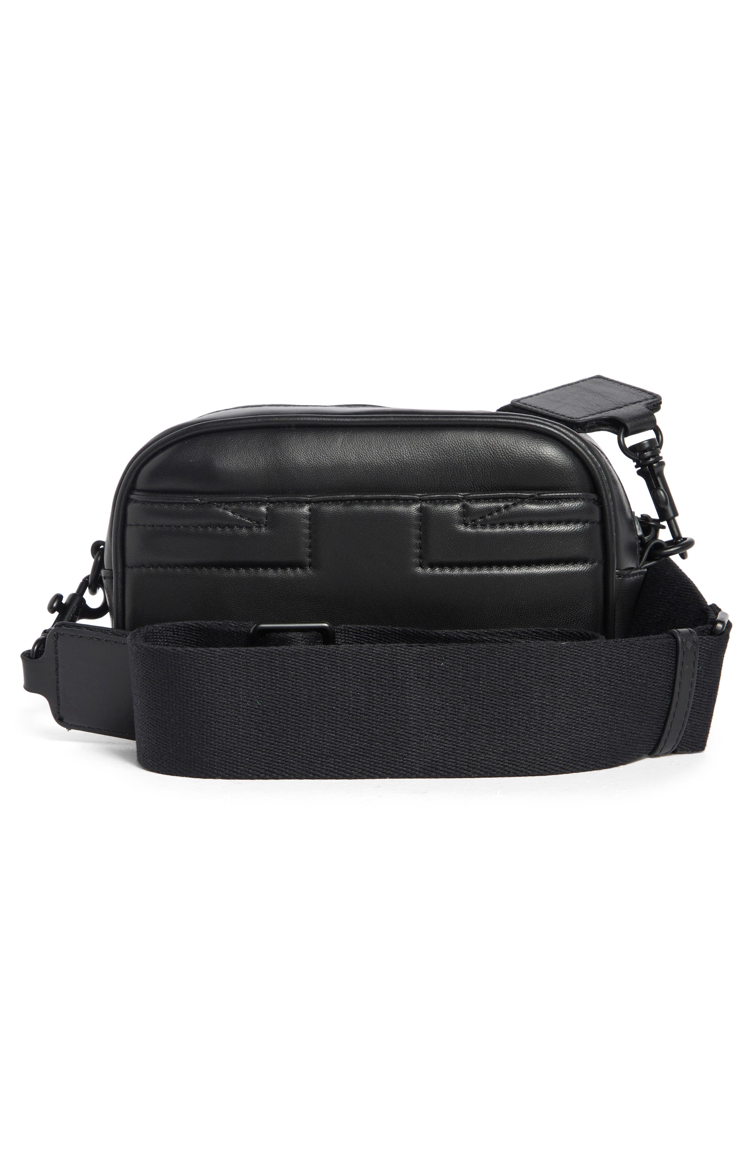 Union Jack Small Leather Camera Bag, Alternate, color, BLACK