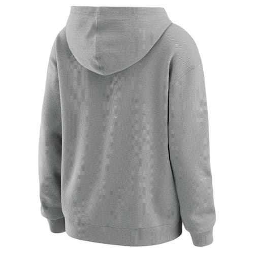 Wear By Erin Andrews Gray Los Angeles Dodgers Waffle-knit Long-sleeve Hoodie & Lounge Pant Set In Gray