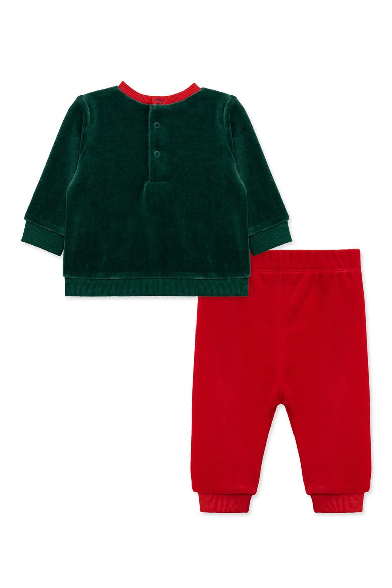 Santa Bear Pant Set, Alternate, color, RED