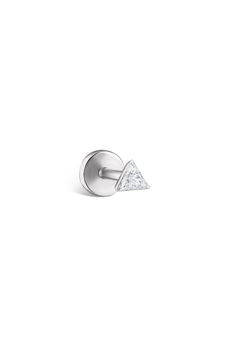 MARIA TASH Single Invisible Set Triangle Diamond Earring, Main, color, White Gold