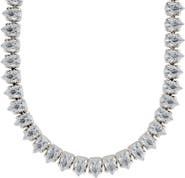 Sterling Forever Pear Cut Tennis Necklace