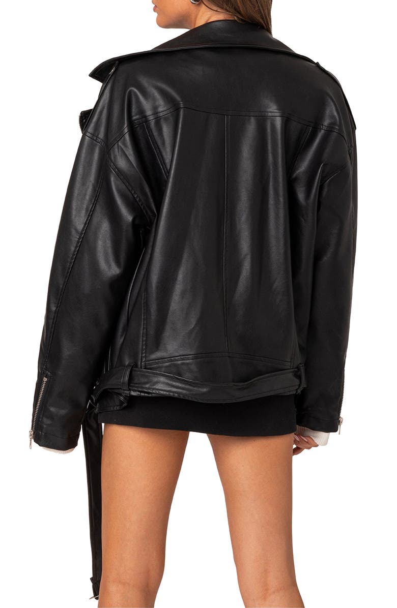 Wrenley Oversize Faux Leather Moto Jacket