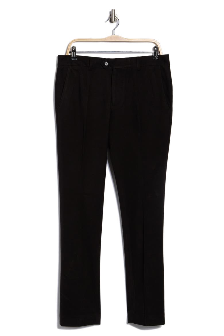 Slim Fit Flat Front Dress Pants, Alternate, color, BLACK