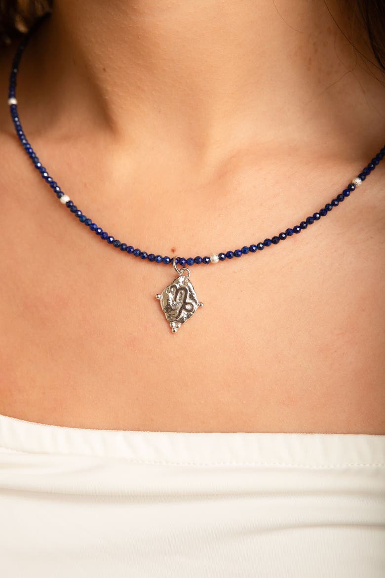 Capricorn Zodiac Choker Necklace, Alternate, color, White