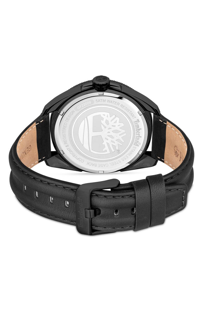 Timberland Fairhill Multifunction Leather Strap Watch, 44mm, Alternate, color,