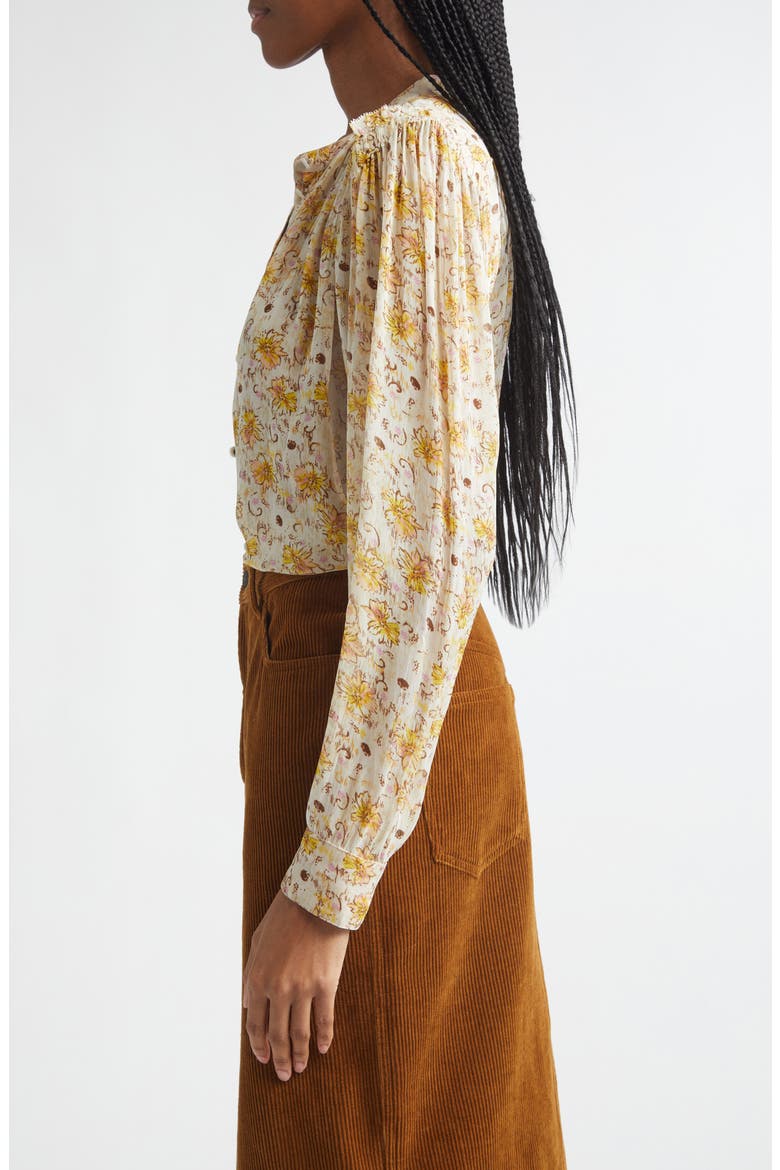 Florine Smocked Top, Alternate, color, LIGHT YELLOW/ ECRU