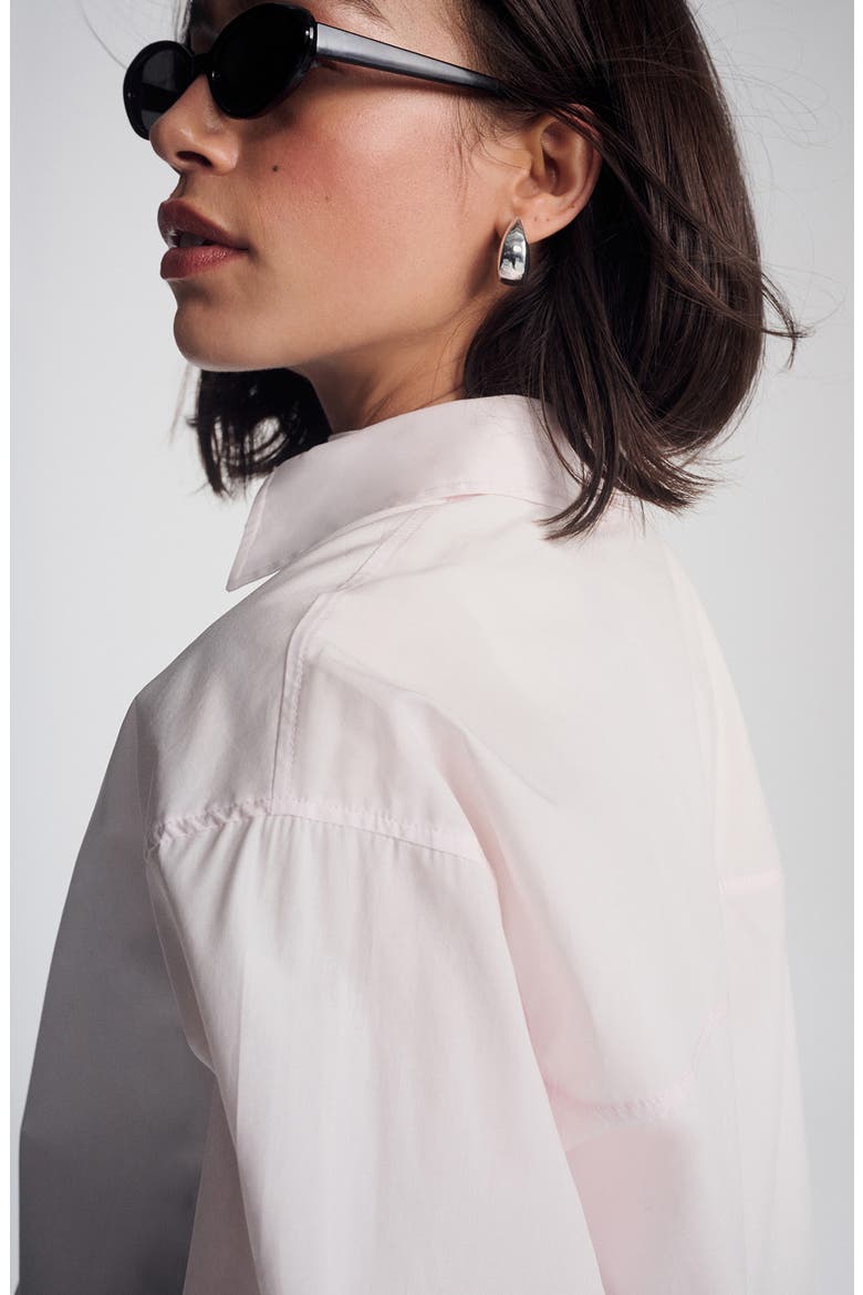 Oversize Cotton Button-Up Shirt, Alternate, color, SHRINKING VIOLET