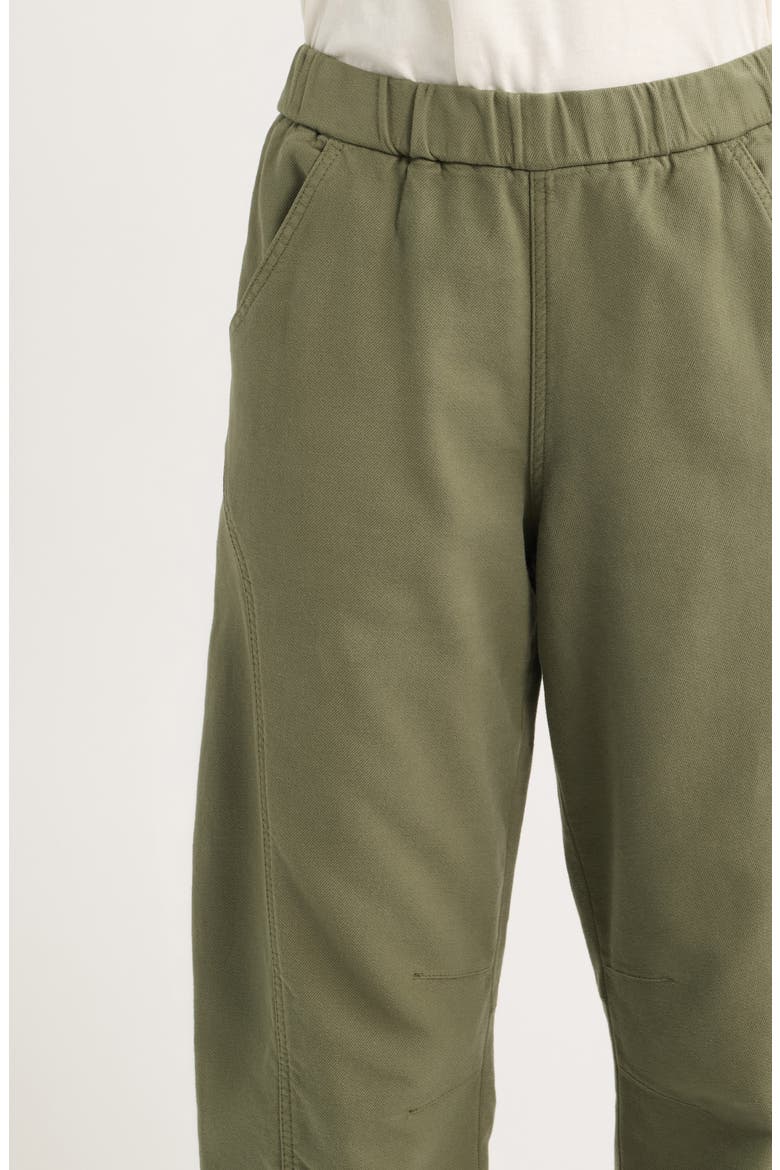 Jessie Barrel Leg Cotton Blend Pants, Alternate, color, DUSTY OLIVE