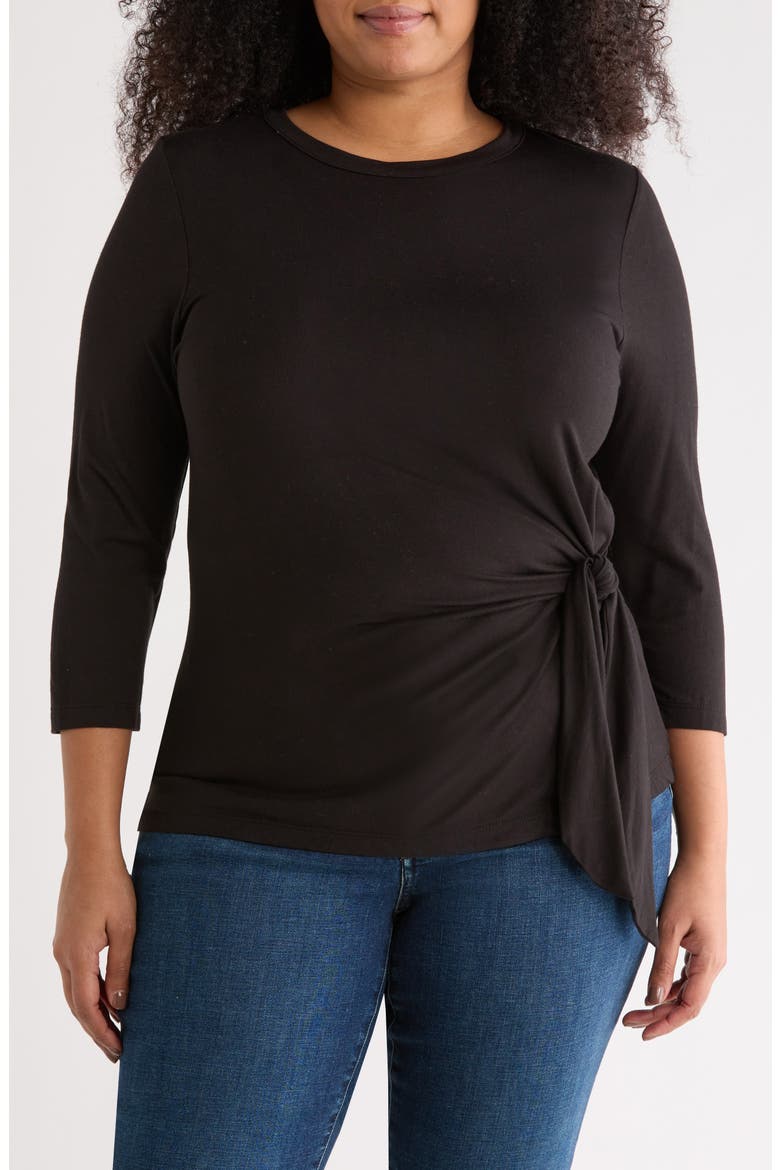 Side Knot Top, Main, color, BLACK