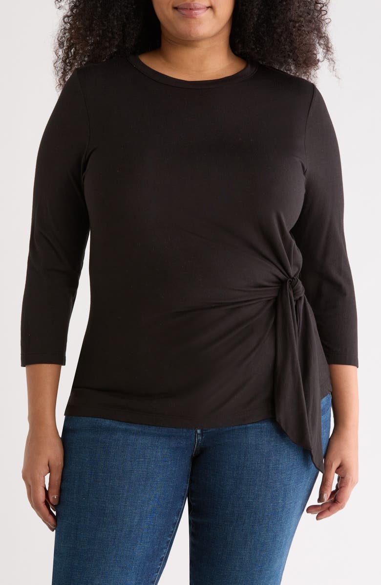 Renee C Side Knot Top, Main, color, Black