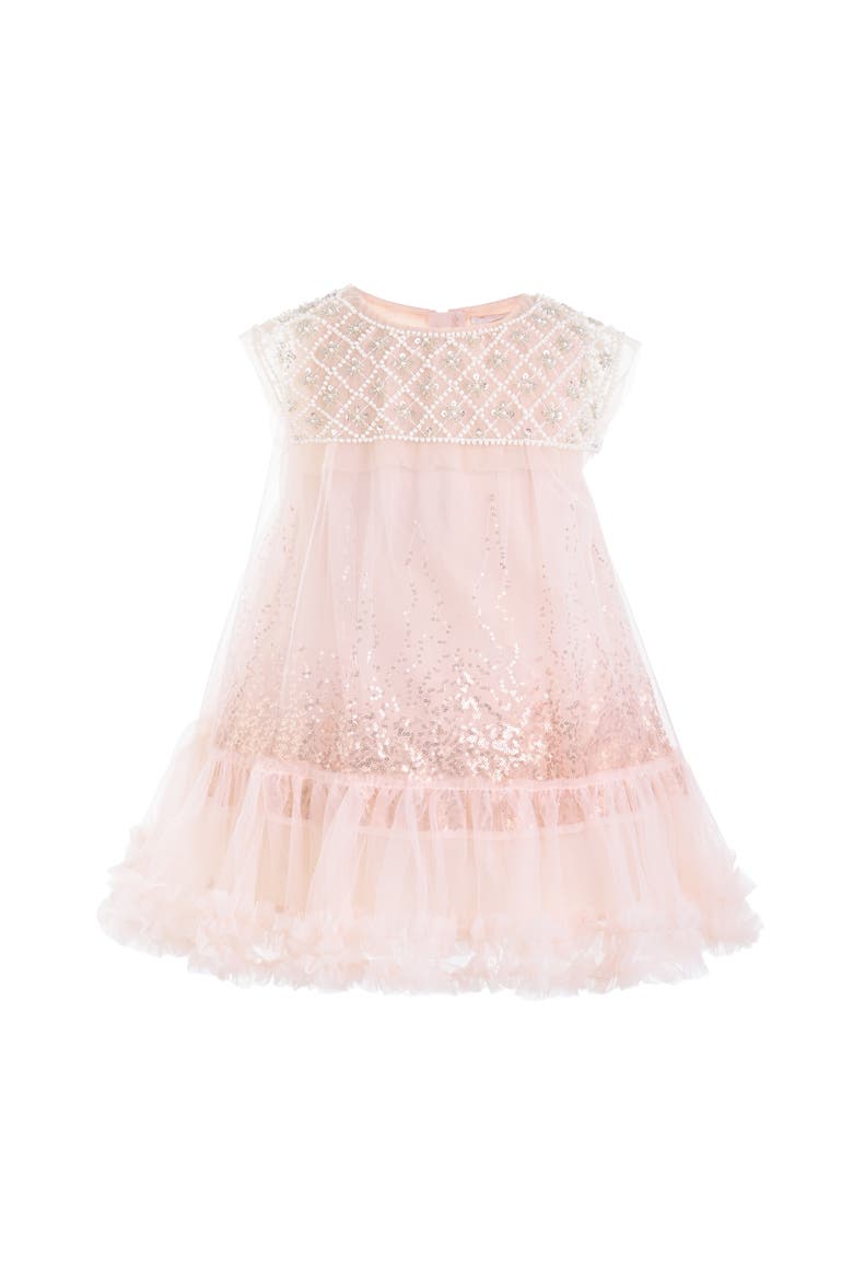 Renoria Lace Sparkle Dress, Main, color, Pink