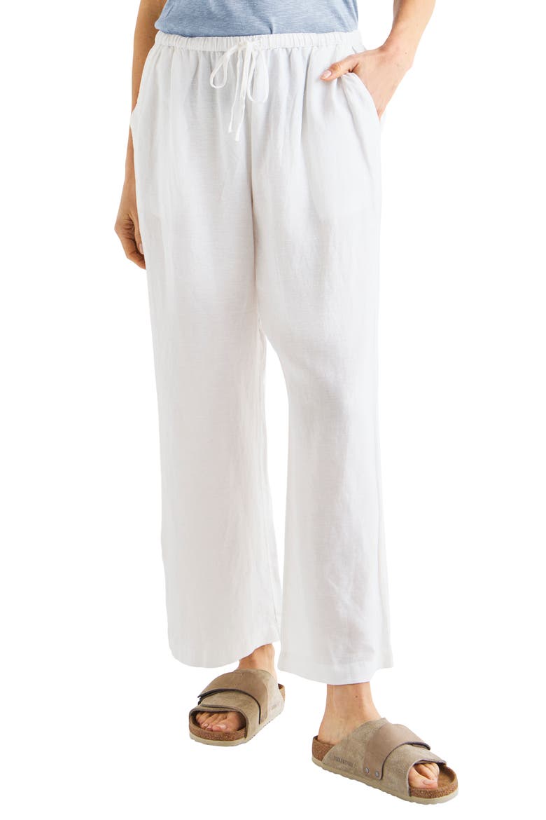 Dawson Linen Blend Drawstring Pants, Main, color, WHITE