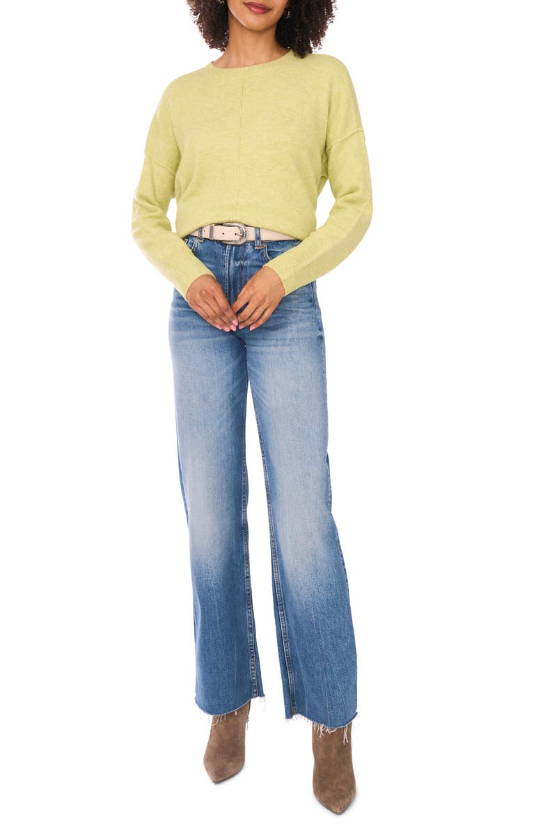 Vince Camuto Exposed Seam Crewneck Sweater, Alternate, color, Nile