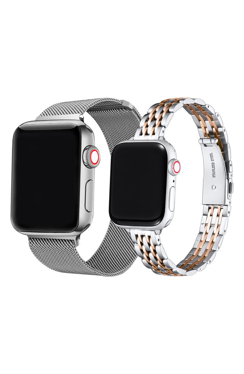 The Posh Tech Assorted 2-Pack 38mm Apple Watch<sup>®</sup> Watchbands, Alternate, color, Rose Gold / Starburst