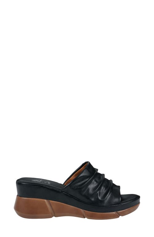 Gc Shoes Nora Ruched Wedge Sandal In Black