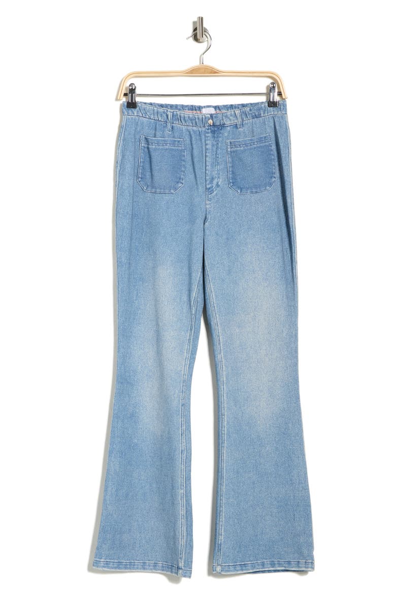 Patch Pocket Flare Jeans, Alternate, color, INDIGO WASH