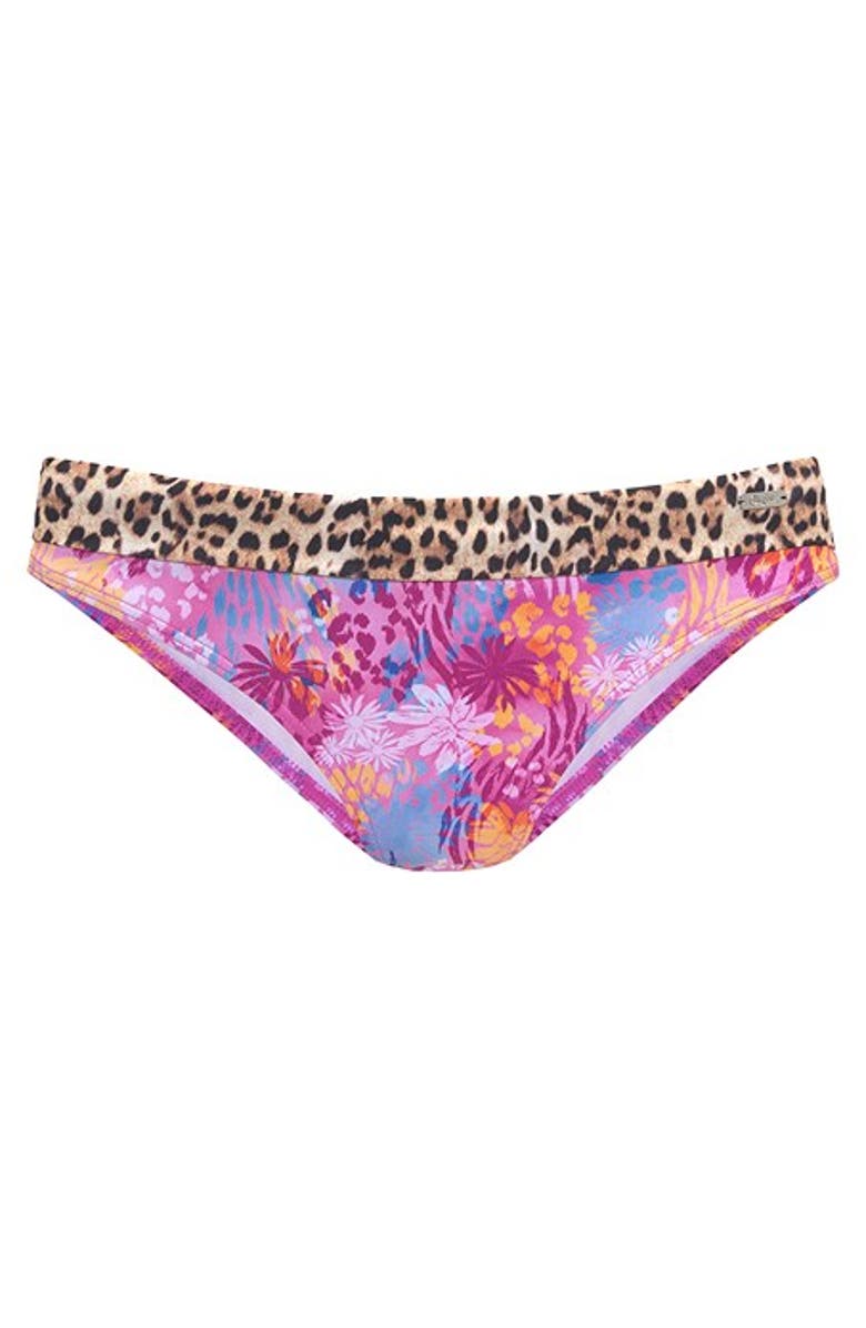LASCANA Leopard Fold Over Bikini Bottom, Alternate, color, Rose Printed