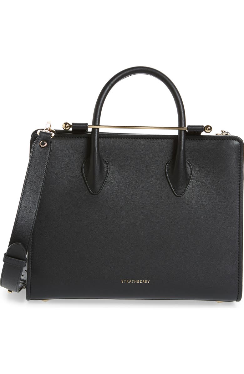 Strathberry Midi Calfskin Leather Tote, Main, color,