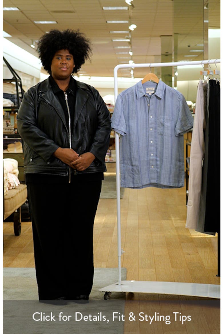 Easy Stripe Short Sleeve Linen Button-Up Shirt video