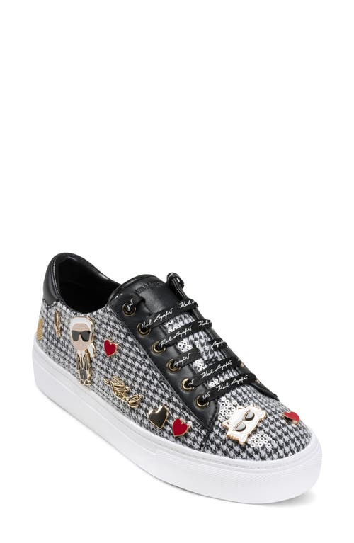 Karl Lagerfeld Paris Cate Pin Logo Low Top Sneaker In Gray
