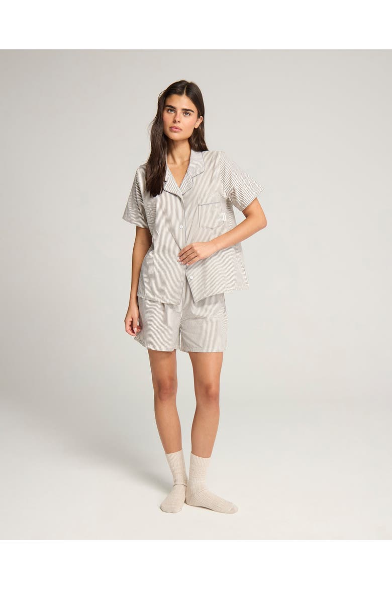 The Short PJ Set, Alternate, color, Dove Grey Stripe