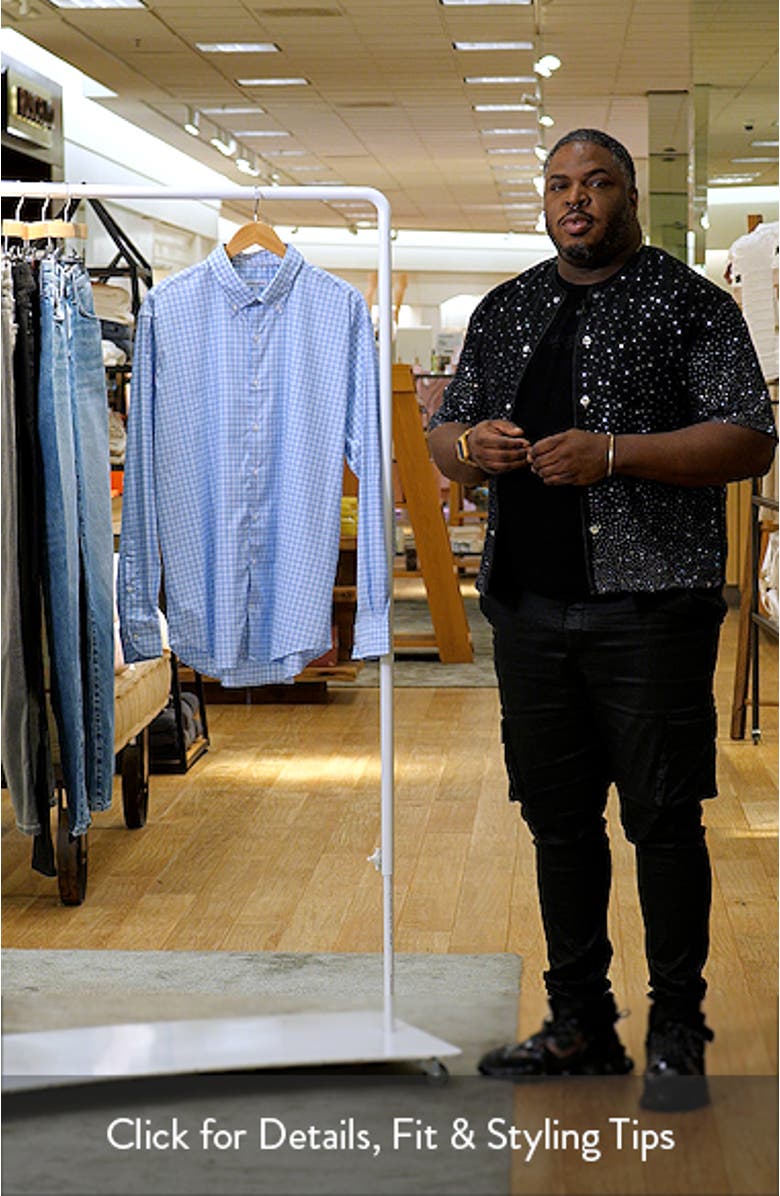 Crown Lite Shadow Check Performance Twill Button-Down Shirt, sales video thumbnail