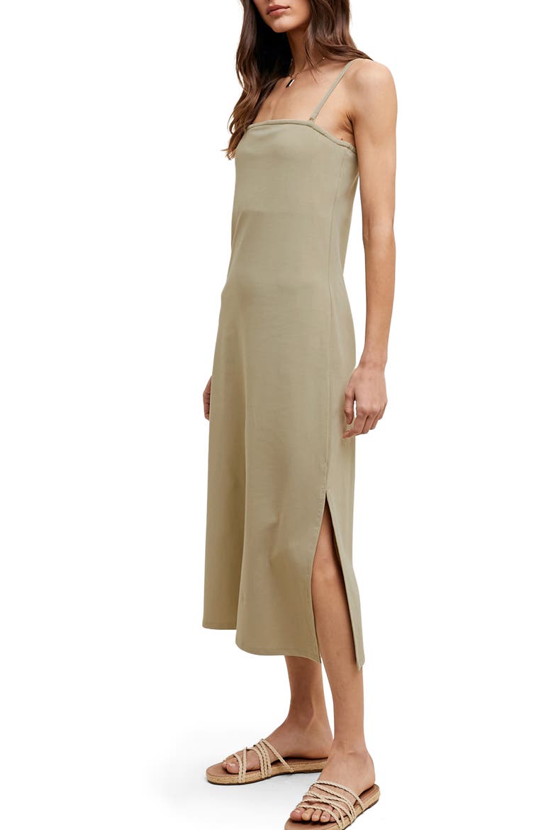 Knit Midi Dress, Alternate, color, KHAKI