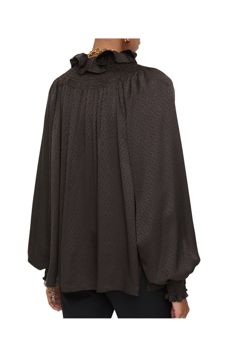 Burberry Geometric Silk Blouse, Alternate, color, Hawk Brown