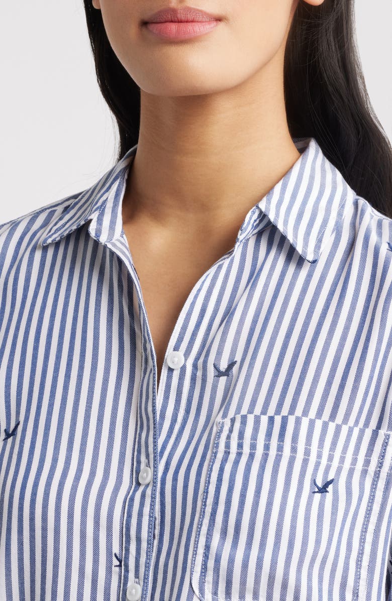 beachlunchlounge Kaylee Heart Stripe Long Sleeve Button-Up Shirt, Alternate, color, Jonathan Crew