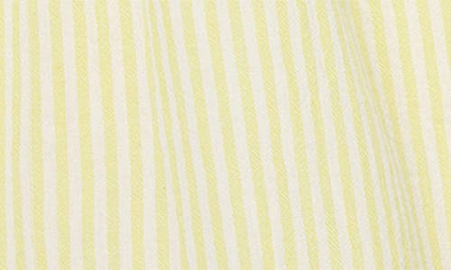 Shop Little Me Stripe Floral Embroidered Cotton Romper & Headband Set In Yellow