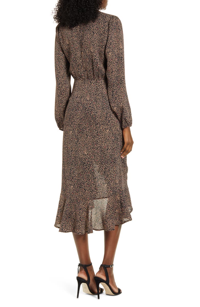 All in Favor Ruffle Long Sleeve High/Low Midi Dress, Alternate, color,