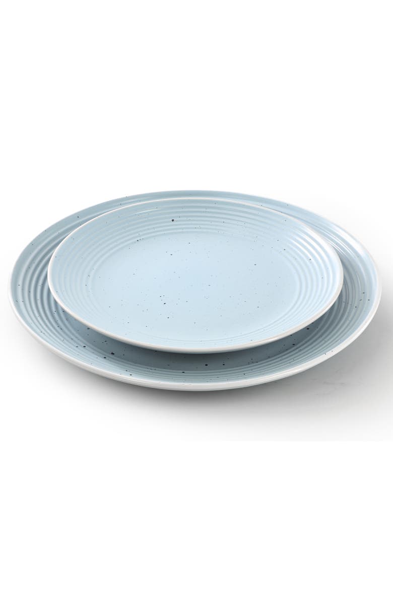 Emilia 16 Piece Double Bowl Stoneware Dinnerware Set, Alternate, color, White