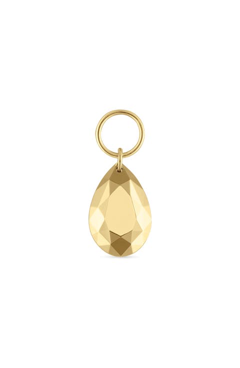 Faceted Pear Charm Pendant