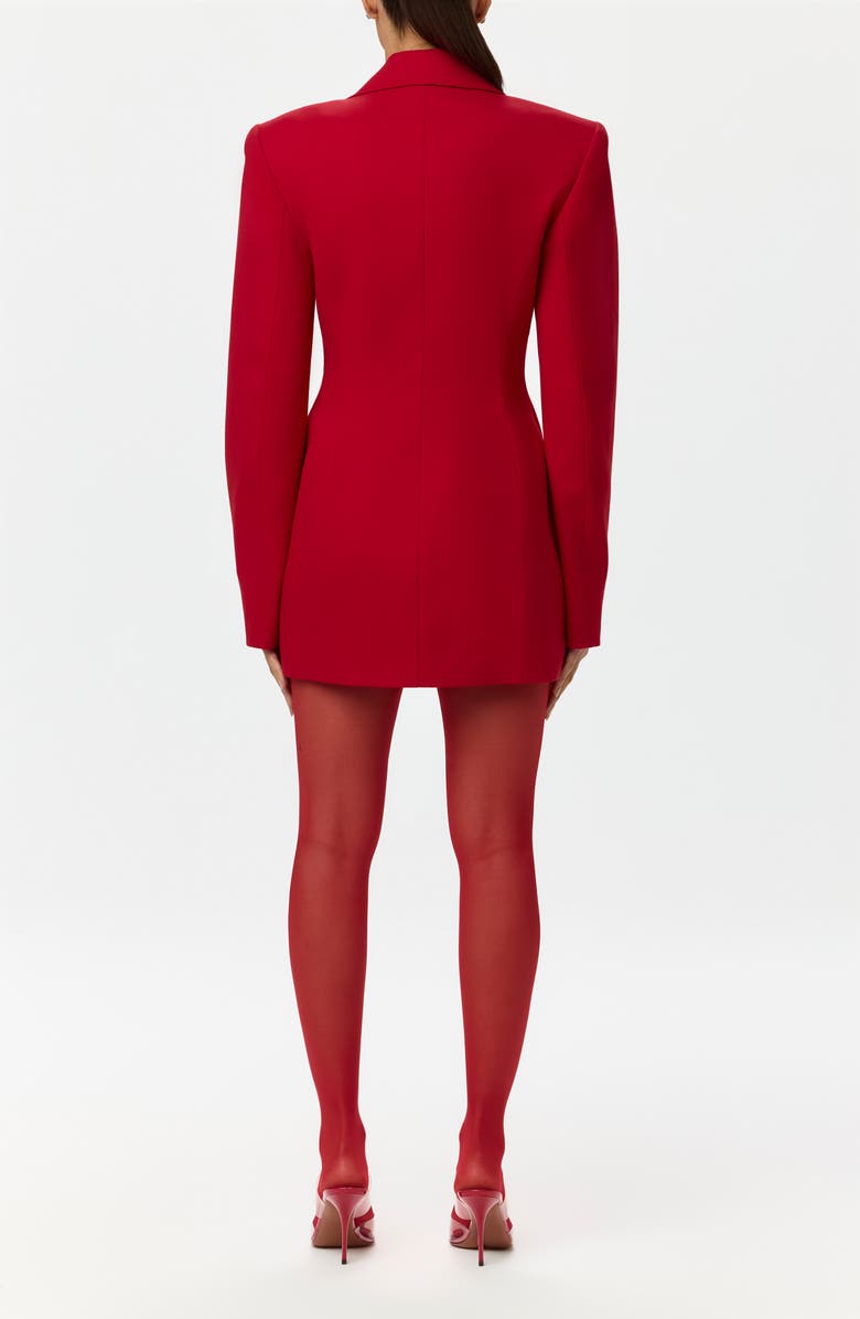 Naked Wardrobe Pleated Long Sleeve Suiting Blazer Minidress, Alternate, color, 