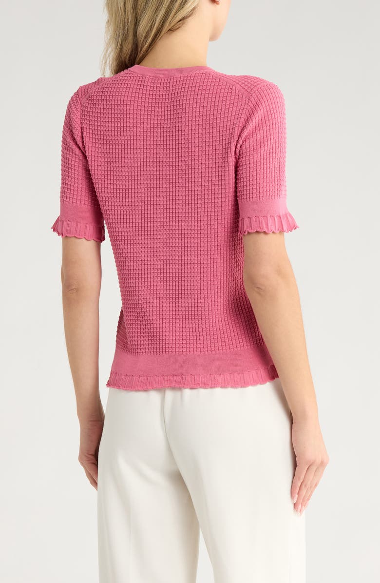 Theory Bristol Lace Trim Waffle Knit Sweater Top, Alternate, color, Chrysanthemum