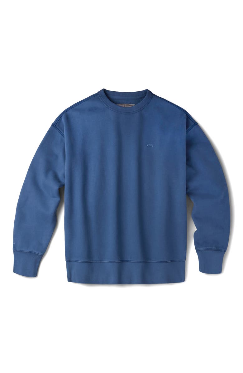 Aubin Brandon Crew Neck Relaxed Sweatshirt, Alternate, color, Washed Cobalt