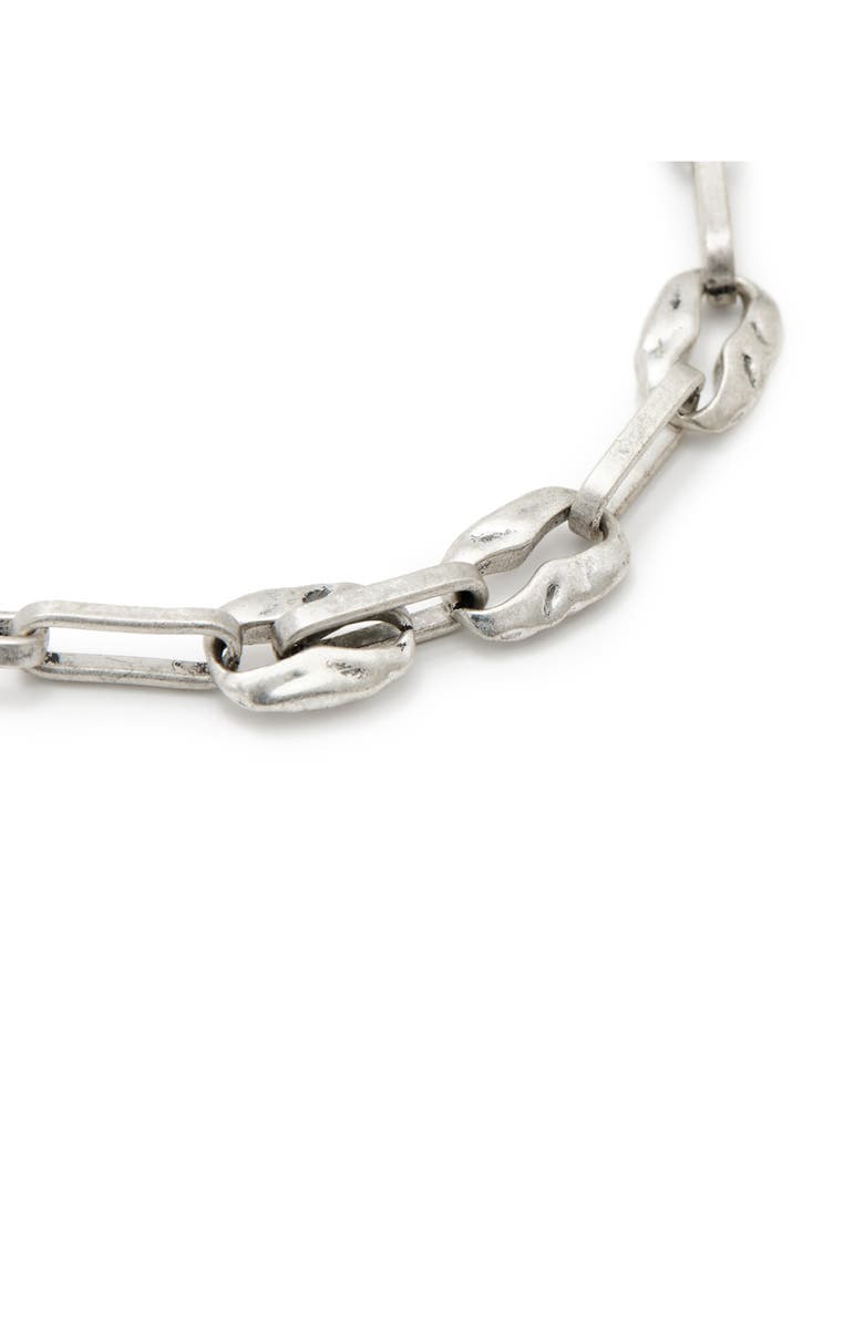 AllSaints Men's Hammered Chain Link Necklace, Alternate, color, Warm Silver