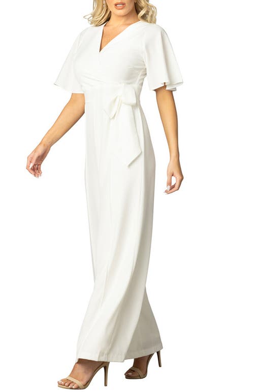 Kiyonna Karina Crepe Jumpsuit In Ivory