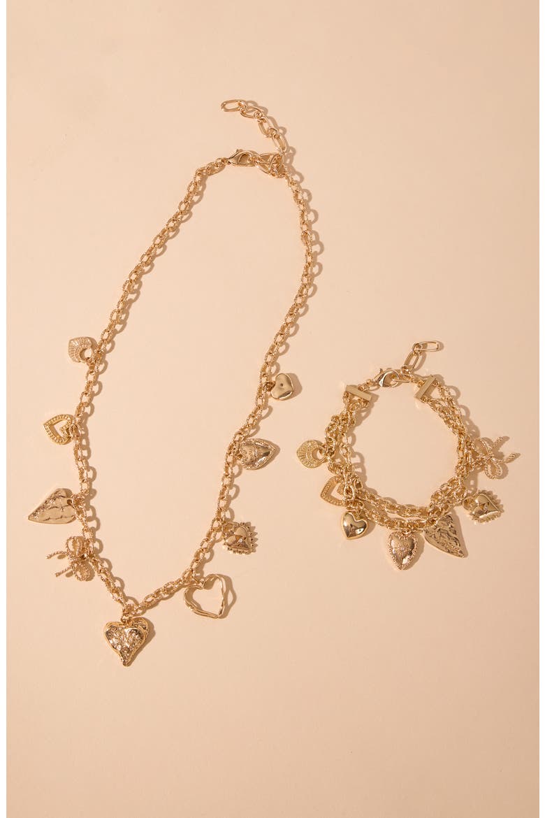 Shaker Charm Necklace, Alternate, color, GOLD