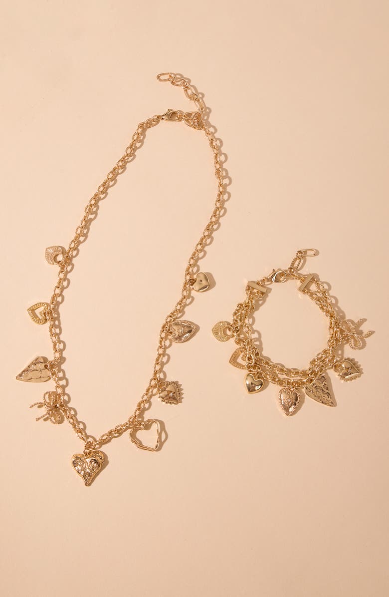 SAACHI Shaker Charm Necklace, Alternate, color, Gold