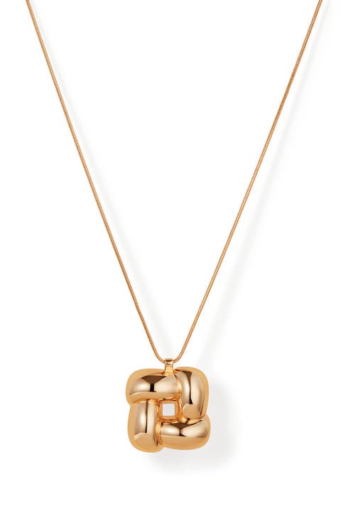 Woven Square Pendant Necklace