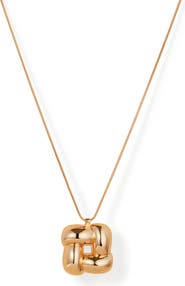 JENNY BIRD Woven Square Pendant Necklace