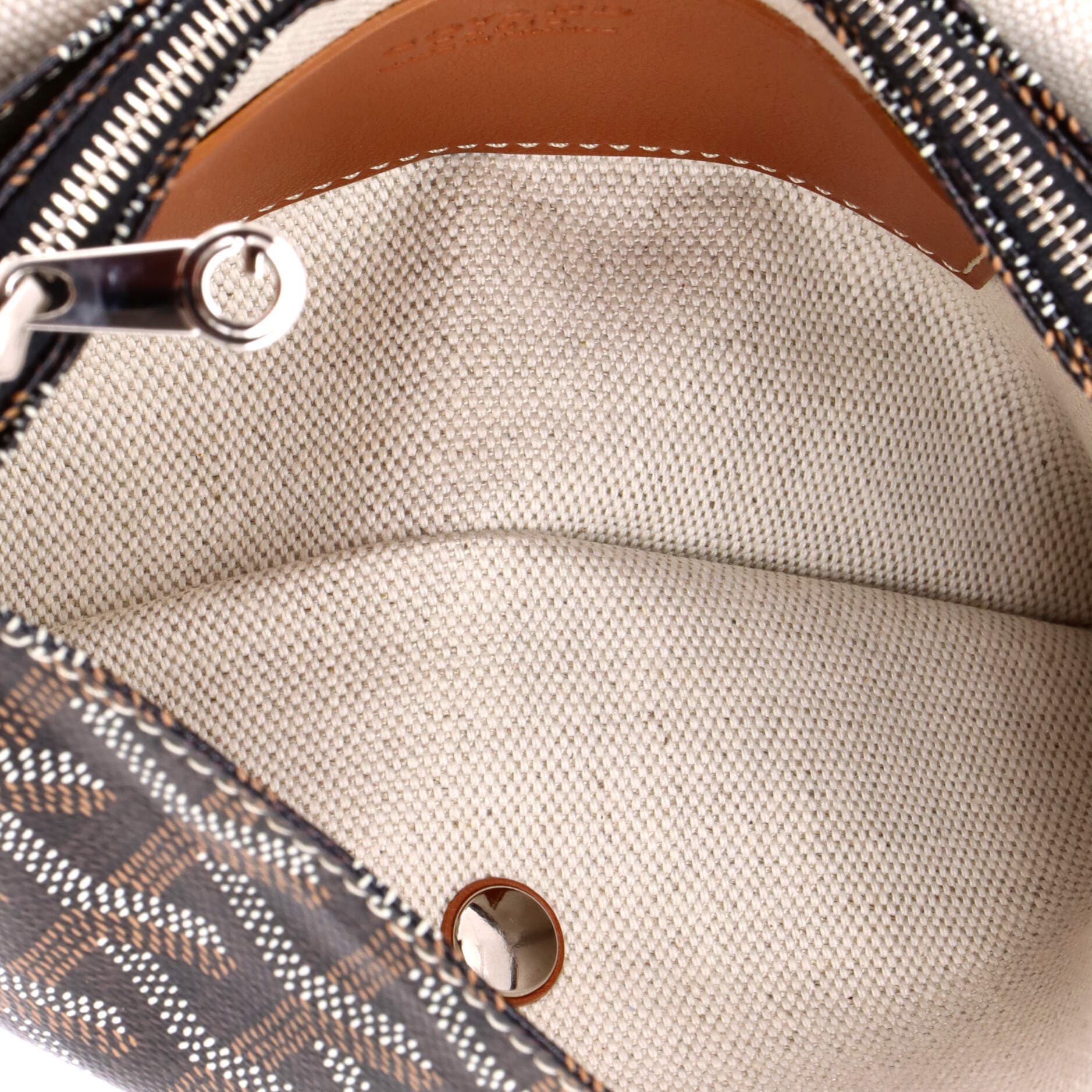 Pre-Owned Goyard Plumet Clutch Wallet Coated Canvas, Alternate, color, Brown