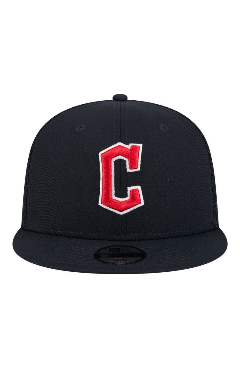New Era Youth New Era Navy Cleveland Guardians 9FIFTY Trucker Snapback Hat, Alternate, color, Navy