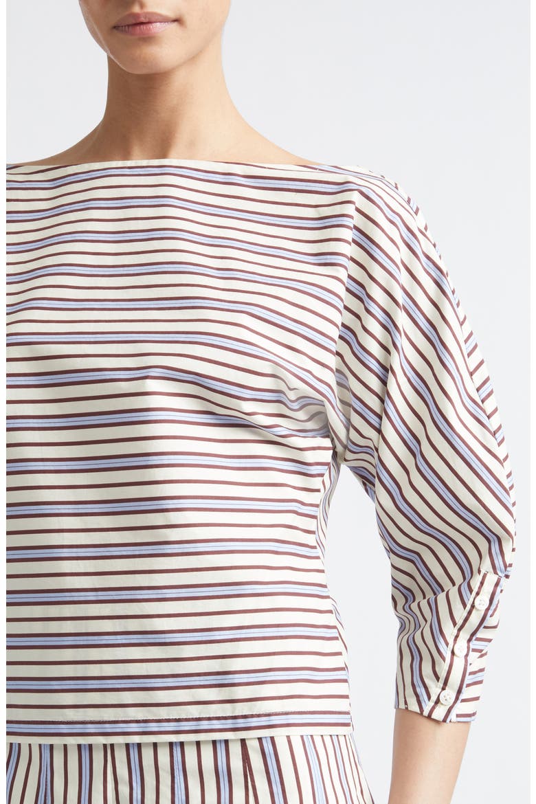 Stripe Dolman Sleeve Cotton Top, Alternate, color, CREAM MULTI