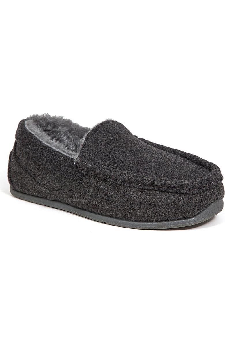 Deer Stags Lil' Spun Faux Fur Lined Slipper, Main, color,