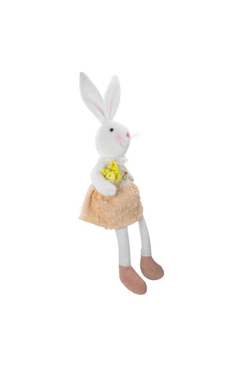 Northlight Girl Bunny Rabbit Easter and Spring Figure - 24" - White and Pink, Alternate, color, White