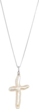 Child of Wild Esther Freshwater Pearl Cross Pendant Necklace