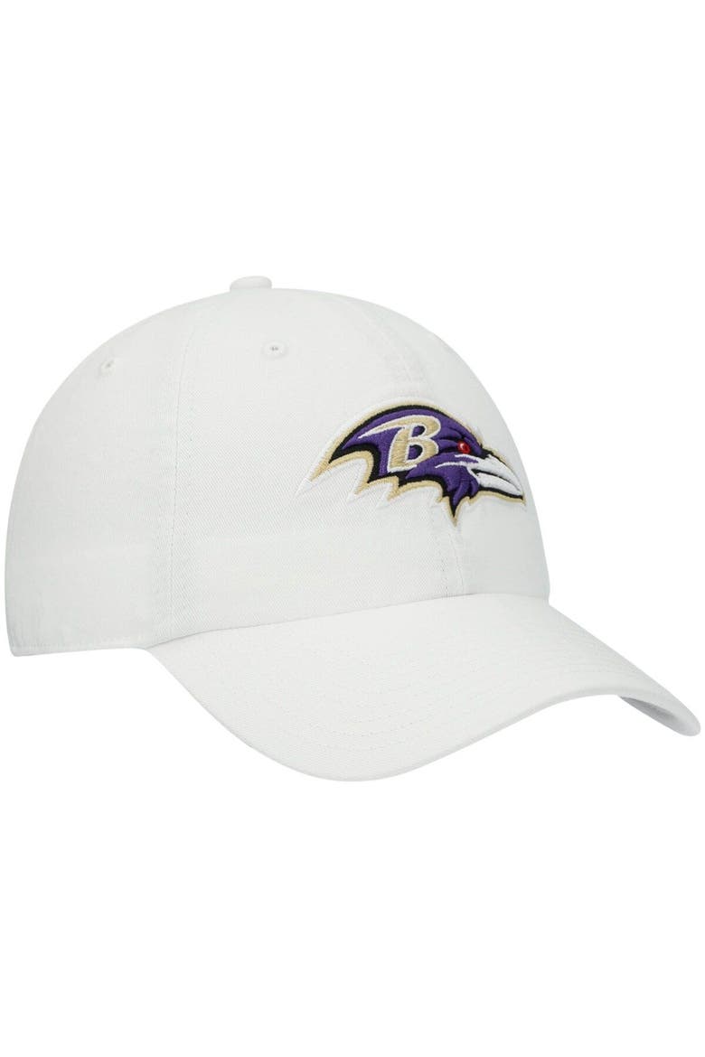 Men's '47 White Baltimore Ravens Clean Up Adjustable Hat, Alternate, color, White