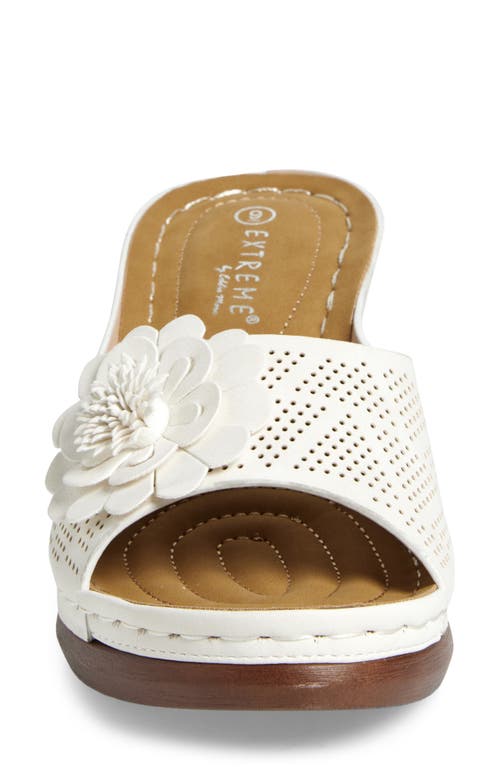Extreme By Eddie Marc Flower Wedge Slide Sandal